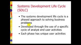 تحليل وتصميم النظم، الفصل الاول الجزء الاول. system analysis and dedign. chapter one. SDLC