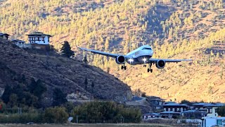 Drukair A320Neos Perfect Landing At The Worlds Most Challenging Paro Airport In Bhutan Runway 15