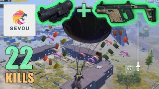 VECTOR + 6x Scope? 100% YES | 22 KILLS | SOLO SQUAD | PUBG Mobile screenshot 1