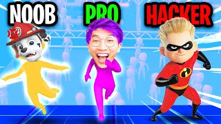 Can We Go NOOB vs PRO vs HACKER In EPIC RACE 3D!? (NINJA WARRIOR APP GAME!?) screenshot 3
