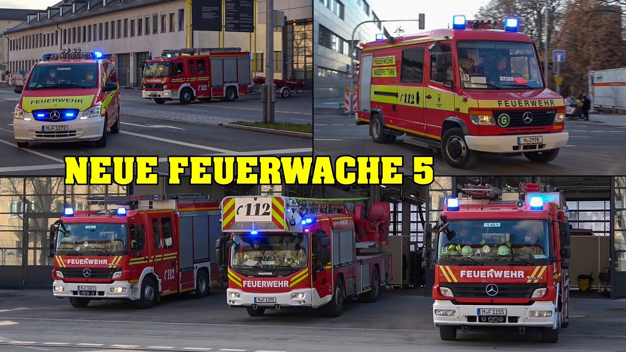 [NEUE FEUERWACHE & WASSERRETTUNGSZUG] - Feuerwehr MÜNCHEN | Einsatzfahrten neue & alte Wache 5