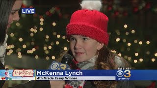 CBS3 HolidayFest: Student Talks To Kate Bilo About Her Essay To Be Read At Peddler's Village