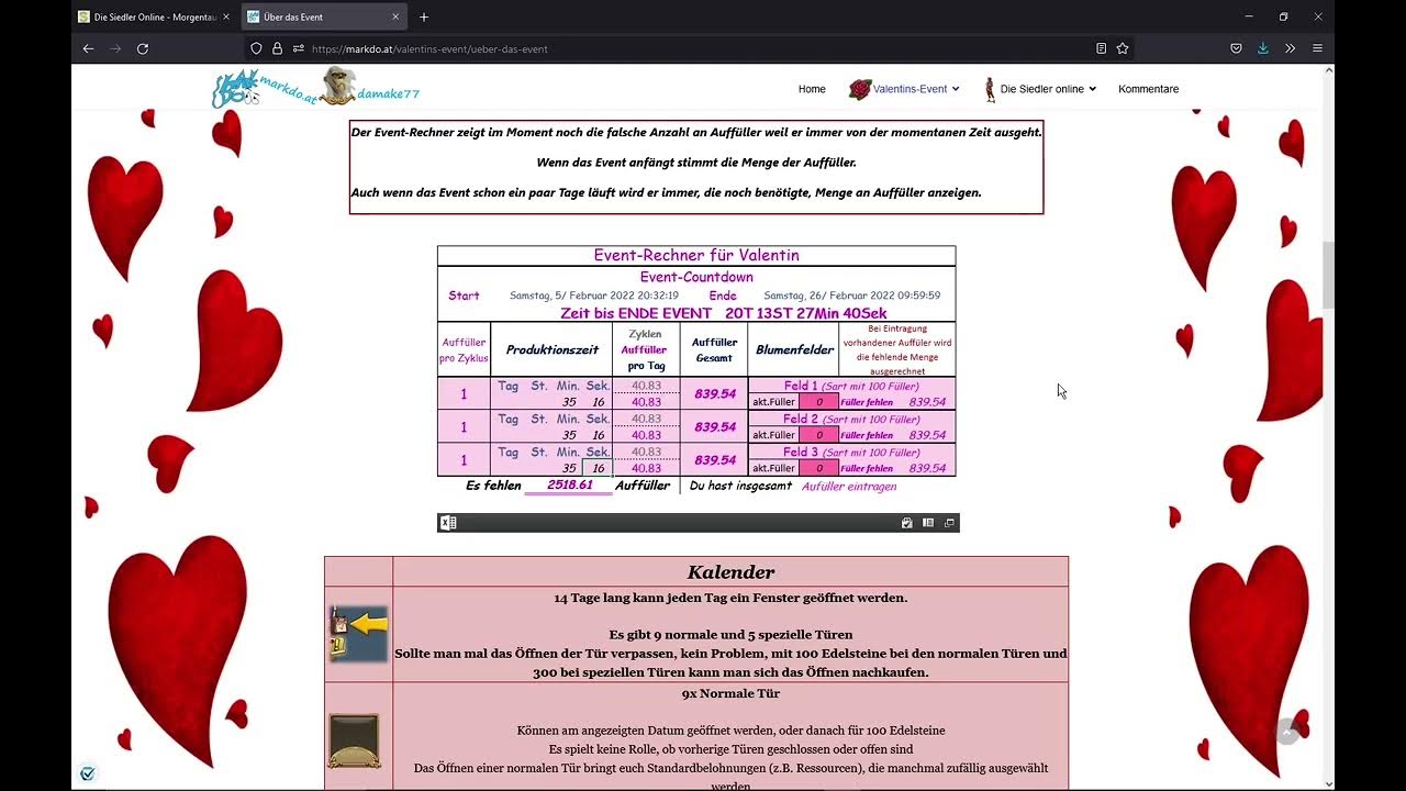 DSO Valentins Event Rechner YouTube