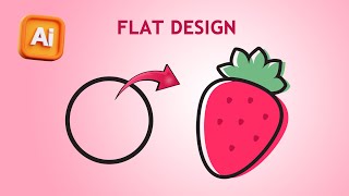 Design A Flat Strawberry Using Only Circles And Lines In Illustrator So Simple, Its Genius