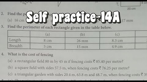 ex 14a | new learning composite mathematics class 7 | schand maths ex 14 a perimeters