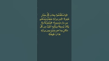 سورة إبراهيم وَاسْتَفْتَحُوا وَخَابَ كُلُّ جَبَّارٍ عَنِيدٍ   🌹🌹#سورة_إبراهيم