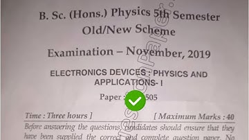 2019 Mdu BSc Physics Hons 5th Sem Electronics Device Question Paper