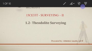 15CE33T Unit 1.2 Theodolite Surveying