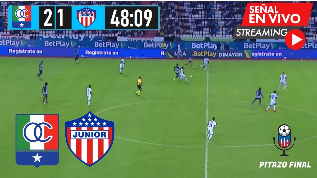 ONCE CALDAS VS JUNIOR En Vivo Hoy 🔴 Cuadrangulares Liga Betplay 2024 ...