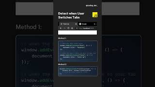 Detect user when switches Browser Tabs 🌝