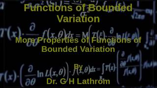 Functions of Bounded Variation - Part 3