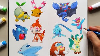 HOW TO DRAW POKEMON - Gen 4 | Easy Tutorial for Beginners by Praful Art 33,200 views 1 year ago 18 minutes