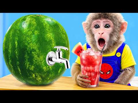 El mono Bibi y su aventura recolectando frutas deliciosas 🙉