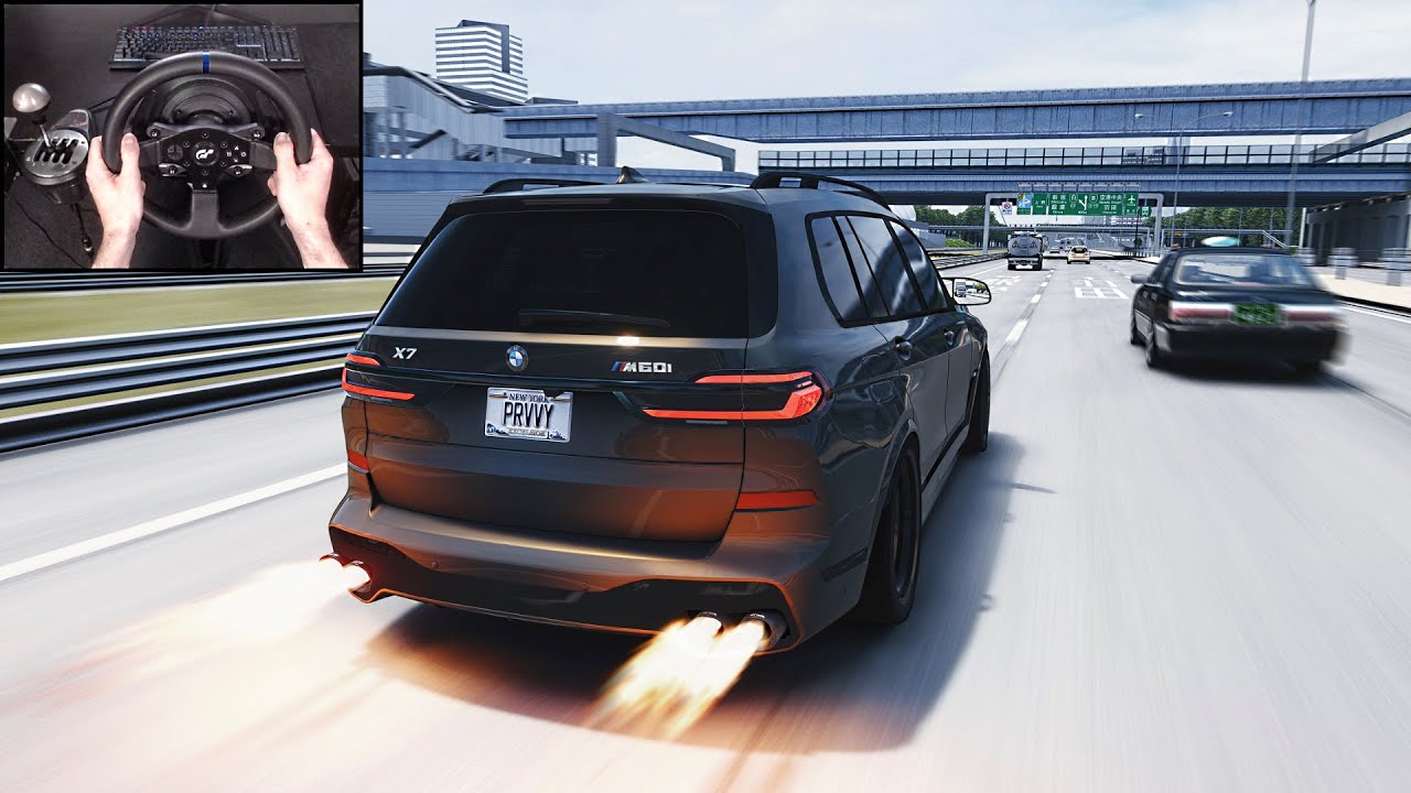 1186HP 2023 BMW X7 M60i - Brutal Downshifts! - Assetto Corsa | Steering ...