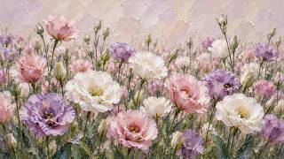 Pink, White & Lavender Lisianthus Flowers | Floral Painting for Your TV | Frame TV Art | 3 Hours screenshot 2