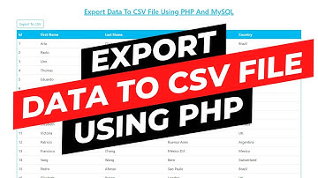 Export data to CSV File using PHP and MySQL