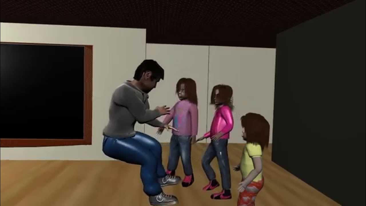 3d todlercon 3 little girls and one intruder. 3d animation blender 3d - YouTube