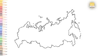 Map of Russia outline drawing | How to draw Russia map Outline sketch step by step |Outline drawings