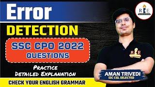 SSC CPO 2022 Error Questions Practice with Aman Trivedi Sir| SSC CGL 2022