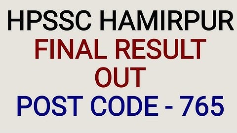 FINAL RESULT OUTPOST CODE - 765