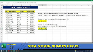 Rumus Sum Sumif dan Sumifs banyak kriteria pada excel