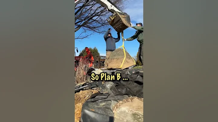 4,000 POUND boulders to build a Koi Pond 💦 #shorts #koipond