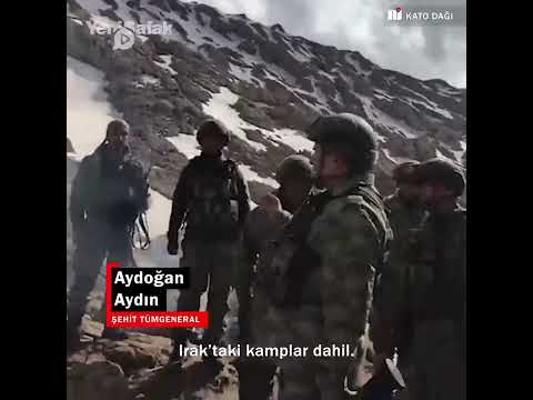 Şehit Tümgeneral Aydoğan Aydın'ın şehadetinden kısa bir süre önce Kato Dağı'na