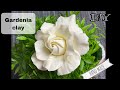 DIY! Clay Flowers TUTORIAL. Gardenia flowers [Air dry clay, cold porcelain, sugarcraft]