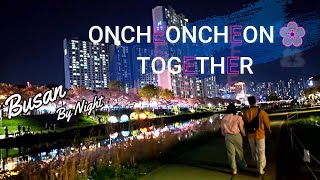 🇰🇷 Busan by Night, Oncheoncheon district 🌸 - Together Walking Tour 4K