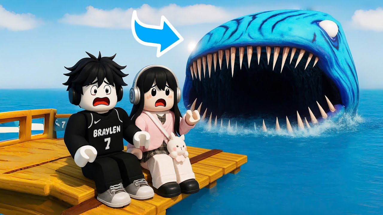 BEDY VÀ MEO PHÁT HOẢNG VÌ BỊ THỦY QUÁI NÀY NUỐT CHỬNG | 50 DAYS ON RAFT ROBLOX