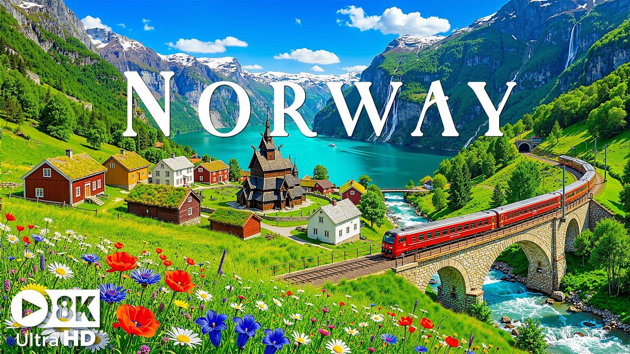 Norway 8K | Tranquil Fjords, Majestic Snow-capped Peaks & Serene Nordic Landscapes | 8K UHD Video