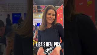 Taylor Mathis at Super Bowl LVII Interviews Lisa McCaffrey | Chiefs vs Eagles