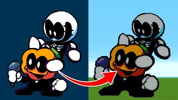 Skid and Pump Minecraft Pixel Art Timelapse (Friday Night Funkin)