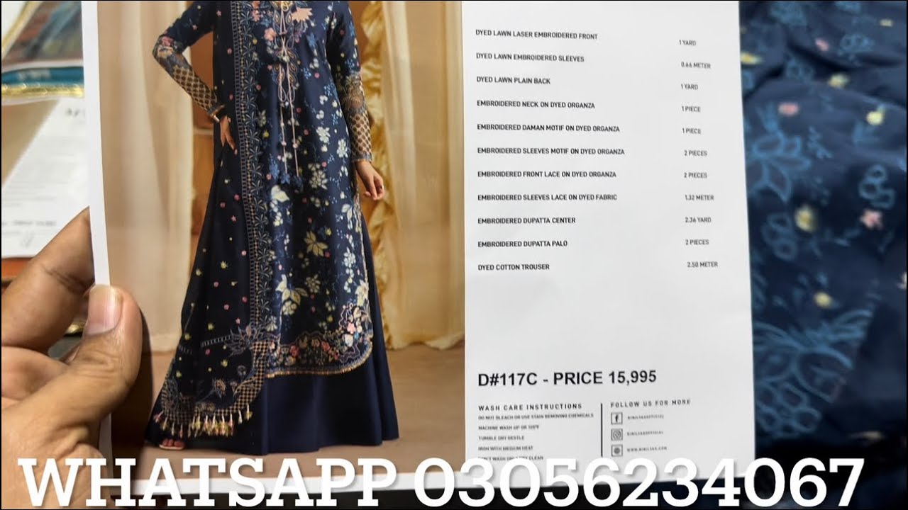 Binilyas Premium Luxury Embroidered Lawn Fabric / Eid Collection / Heavy Embroidered latest 