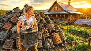 She Collected 1 200 Broken Cast-Iron Stoves 2 Years Later Her Farm Was Completely Off the Grid