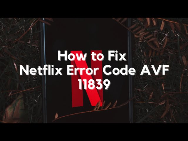 How to Fix Netflix Error Code AVF 11839 - YouTube