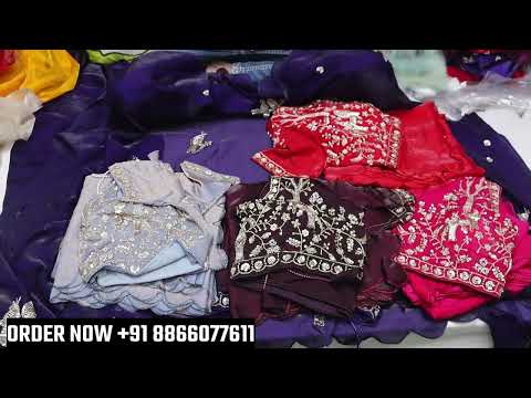 Fancy saree collection party wear saree collection with heavy stitching blouse available cod saree