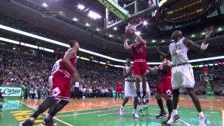 Derrick Rose ridiculous reverse layup vs Celtics (Jan 13, 2012)