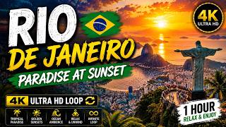 RIO DE JANEIRO AT SUNSET 🇧🇷🌅 | 4K ULTRA HD LOOP 🔁 | Brazil Paradise Escape