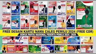 Free 51 Desain Kartu Nama Caleg Partai Peserta Pemilu 2024 Siap Cetak (CDR) - CorelDraw Tutorial