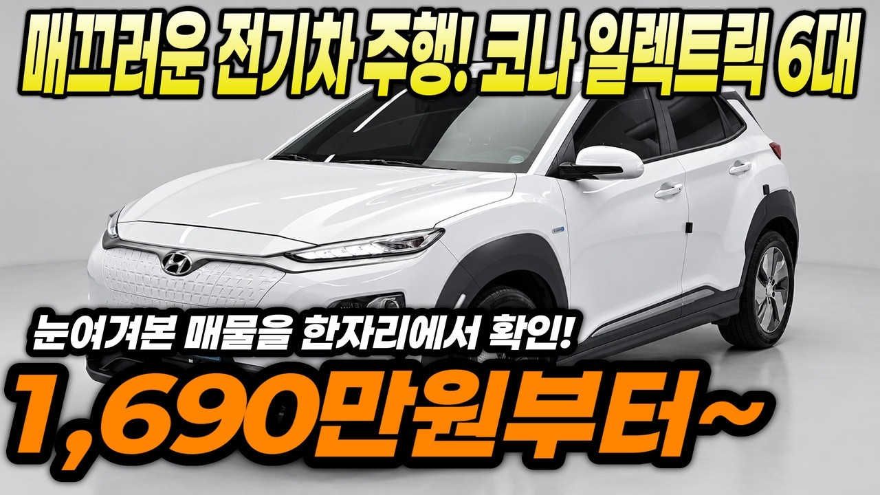가성비 끝판왕! 현대 코나 일렉트릭 중고 6대 추천
