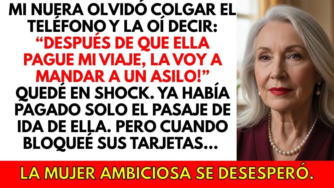 Oí a mi NUERA decir  'Después de que ella pague mi viaje, la voy a INTERNAR!' Pero cambié el jueg