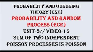 Sum of two independent Poisson process is a Poisson process | PQT(CSE), PRP(ECE) UNIT-3  VIDEO-15