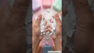 Frosted Chalk Slate Bar ASMR Soap Crushing | Quick Powder Crumble #asmr #satisfying #relax #crushing