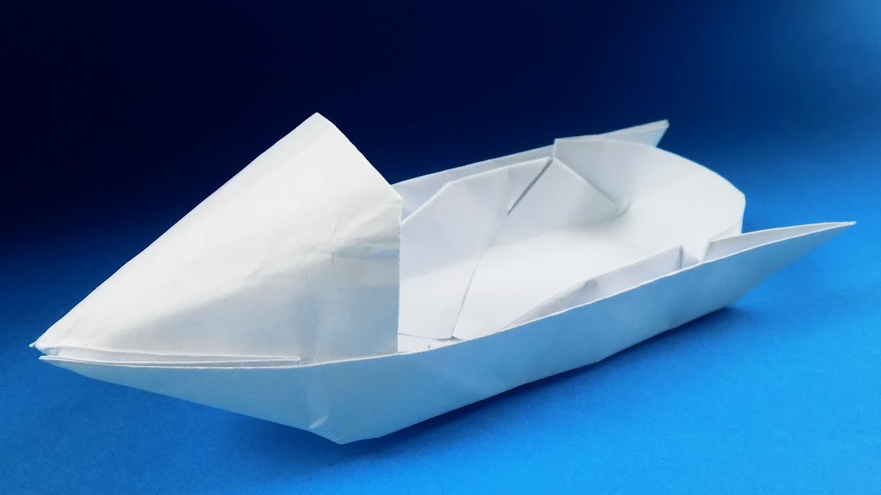 origami crane How to make a origami jet ski - Origami Motorboat