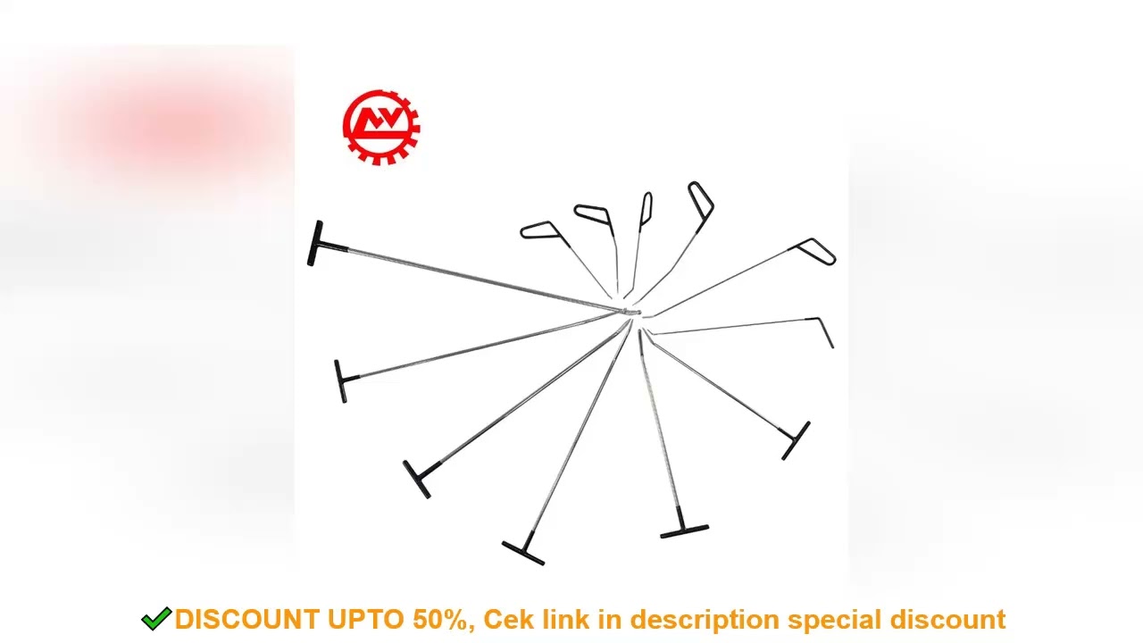 Black 12PCS Auto Body PDR Hail Puller Hooks Car Dent Repair Tools Rod Kit