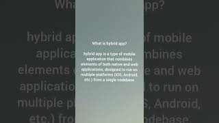 What is a Hybrid App? | Mobile App Development | Software Engineering #Shorts
