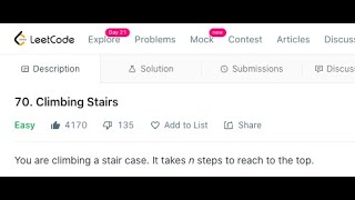 Dynamic Programming Basics | Climbing Stairs | LeetCode 70