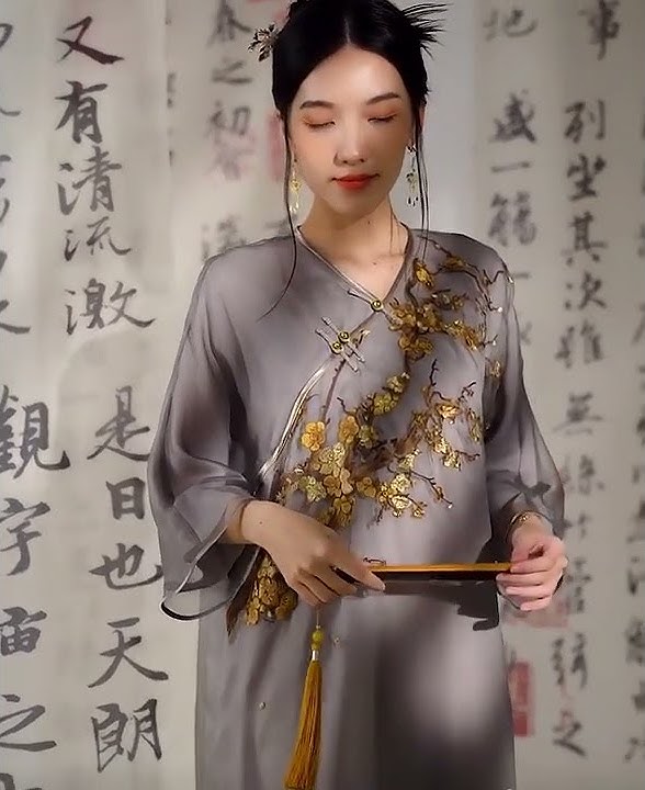 HangErFeng Improved Hanfu Women's Silk Organza Flower Embroidery ...