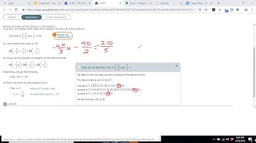 ALEKS Solving a two-step equation with signed fractions (Explanation)